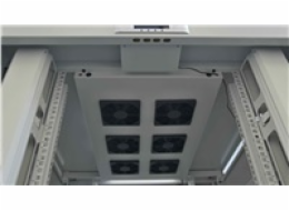 LEXI-Net 19" stojanový rozvaděč 42U 800x800 rozebiratelný, ventilační jednotka, termostat, kolečka, 600kg, sklo, šedý