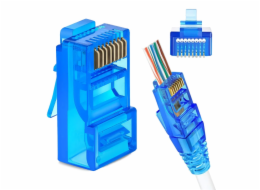 W-Star&nbsp;Konektor&nbsp;UTP&nbsp;RJ45EZ&nbsp;Cat5e100ks&nbsp;pozlacený,&nbsp;modrá,&nbsp;pass&nbsp;through&nbsp;ethernet&nbsp;RJ45EZ5BS