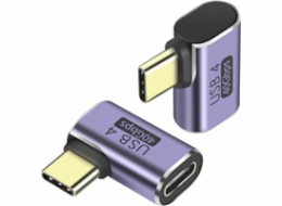 PremiumCord Adaptér USB-C na USB-C, USB 4.0, zahnutý 90°