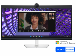 DELL 34 Curved Video Conferencing Monitor - /P3424WEB/34,14"/IPS/3440x1440/60Hz/8ms/Blck-Slvr/3R