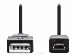 NEDIS kabel USB 2.0/ zástrčka USB-A - zástrčka USB Mini-B 5 pinů/ černý/ bulk/ 3m