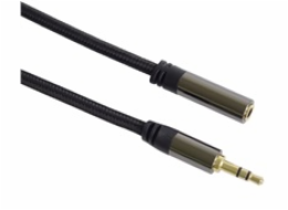 PREMIUMCORD kabel, stíněný, Jack 3.5mm - Jack 3.5mm M/F 1,5m