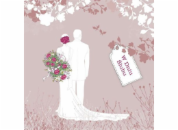 Clear Creation Swarovski čtvercová karta CL3408 Ve svatební den snoubenců