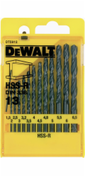 Sada vrtáků do kovu HSS-R DIN 338 DT5912, 13 dílná DEWALT