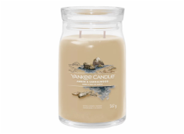 Svíčka ve skleněné dóze Yankee Candle, Ambra a santalové dřevo, 567 g