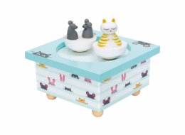 Trousselier Music Box Dancing Cat & Mouse