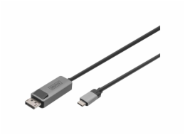 DIGITUS USB Type C / DisplayPort Bidirektional Alu, black 2m