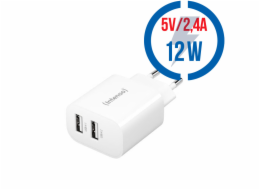 Intenso Power Adapter W24AA 2x USB-A 24W              white