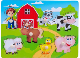 Smily Play Dřevěné farmářské puzzle Smily Play 7 ks
