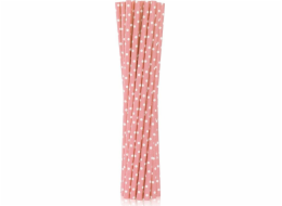 GoDan Papírové slaměné trubičky světle růžové 6x197mm 12 ks