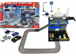 HLD Toys vícepodlažní policejní parkoviště s heliportem (4618)