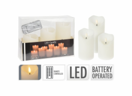 LED svíčka sada 3 ks bílá KO-AX5430100