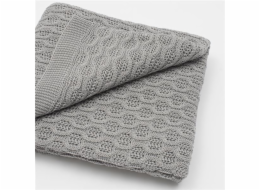 Bambusová pletená deka New Baby se vzorem 100x80 cm grey