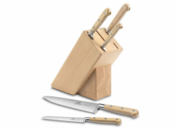 Blok na nože Lion Sabatier, 664387 VERNEUIL, blok na nože + 5 nožů Broceliande, bukové dřevo