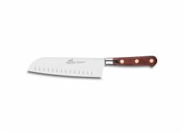 Kuchyňský nůž Lion Sabatier, 834784 Idéal Provencao, Santoku nůž, čepel 18 cm z nerezové oceli, rukojeť pakka dřevo, plně kovaný, mosazné nýty