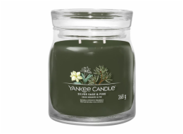 Svíčka ve skleněné dóze Yankee Candle, Stříbrná šalvěj a borovice, 368 g