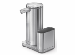 Dávkovač Simplehuman bezdotykový, mýdla – 414 ml + držák na houbičku, nerez ocel