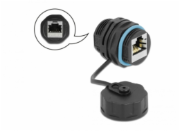 Delock - Síťový propojovací kabel - RJ-45 (F) zapečetěný do RJ-45 (F) ochranná čepka - STP - CAT 6a - venkovní - černá, modrá