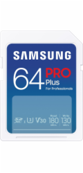 Samsung paměťová karta 64GB PRO PLUS SDXC CL10 U3 V30 (č/z: až 180/130MB/s)