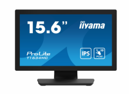 iiyama ProLite T1634MC-B1S - LED monitor - 15.6" - dotykový displej - 1920 x 1080 Full HD (1080p) @ 60 Hz - IPS - 450 cd/m2 - 700:1 - 25 ms - HDMI, VGA, DisplayPort - černá, matná