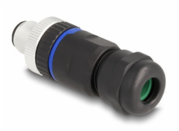 Delock&nbsp;A-kódovaný&nbsp;5&nbsp;pinový&nbsp;zástrčkový&nbsp;konektor&nbsp;M12&nbsp;pro&nbsp;šroubové&nbsp;připojení&nbsp;montáž