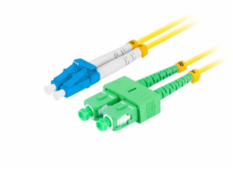 LANBERG optický patch cord SM LC/UPC-SC/APC duplex 2m LSZH G657A1 průměr 3mm žlutá