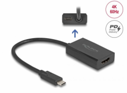 Delock Adaptér ze zásuvku HDMI na zástrčky USB Type-C™ (DP Alt Mode), 4K, s PD o výkonu 100 W