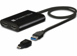 Adaptér Sonnet USB DisplayLink, USB-A samec > Dual 4K HDMI