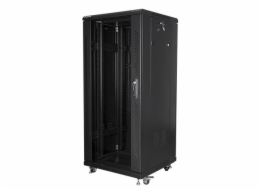 Stojací skříň Rack 19 27U 600x600mm černá (prosklená dvířka)