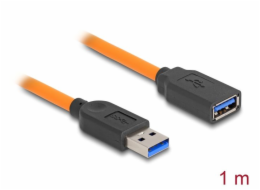 Delock USB 5 Gbps kabel, ze zástrčky USB Typu-A na samice USB Typu-A, k focení s tetheringem, 1 m, oranžový