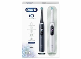 Oral-B iO Series 8 Duo Black/White set zubních kartáčků, magnetický, displej, 6 režimů, tlakový senzor, 2 kusy, černá a bílá