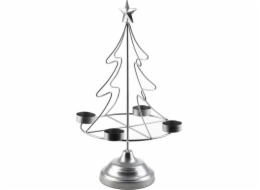 Lumarko svícen na vánoční stromeček 23,5x11xv38cm Stříbrný
