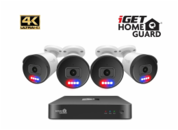 iGET HGNVK88504 - Kamerový UltraHD 4K PoE set, 8CH NVR + 4x IP 4K kamera, zvuk, SMART W/M/Andr/iOS