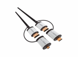 Omega OCHBA1G kabel HDMI v1.4 černý 1,5m + adapter na miniHDMI a microHDMI