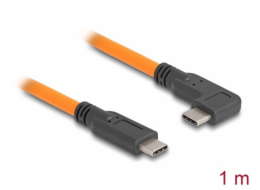 Delock USB 5 Gbps kabel, ze zástrčky USB Type-C™ na zástrčku USB Type-C™, pravoúhlý, 90°, k focení s tetheringem, 1 m, oranžový