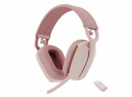 Logitech Zone Vibe Wireless - Náhlavní souprava - plná velikost - Bluetooth - bezdrátový - UBS-C přes adaptér Bluetooth - ružová - certifikováno pro Microsoft Teams