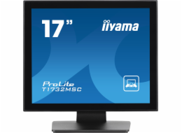 iiyama ProLite T1732MSC-B1S - LCD monitor - 17" - dotykový displej - 1280 x 1024 - TN - 250 cd/m2 - 1000:1 - 5 ms - HDMI, VGA, DisplayPort - reproduktory - černá, matná