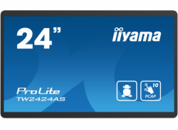 iiyama ProLite TW2424AS-B1 - LED monitor - 24" (23.6" zobrazitelný) - stacionární - dotykový displej - 1920 x 1080 Full HD (1080p) @ 60 Hz - IPS - 1000:1 - 14 ms - HDMI - reproduktory - černá, matná