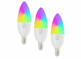IMMAX NEO LITE SMART sada 3x žárovka LED E14 6W RGB+CCT, stmívatelná, Wi-Fi, Beacon, DO, TUYA