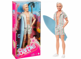  Barbie Signature The Movie - panenka Ken s pruhovaným plážovým oblečkem v pastelově růžové a zelené, minipanenka