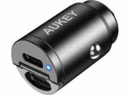 Aukey nabíječka Aukey Car nabíječka 2x USB-C, PD 30W