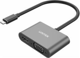 Unitek AV adaptér Unitek USB-C na HDMI 4K a VGA FullHD adaptér