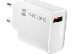 Ribera 1x USB-A 18W nástěnná nabíječka, bílá