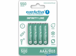EverActive Nabíjecí baterie R03/AAA 550 mAH blistr 4 ks Technologie Infinity Line připravena k použití
