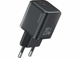 Usams Charger 1xUSB-C PD 3.0 20W Fast Wall Charger Black