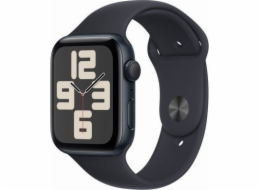 Chytré hodinky Apple Watch SE GPS, 44mm půlnoční hliníkové pouzdro s půlnočním sportovním páskem – M/L