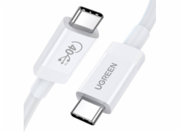 Kabel USB-C na USB-C UGREEN USB4, 40 Gb/s, 0,8 m (bílý)