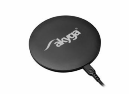 Akyga Bezdrátová nabíjecí podložka 5-12V/ max 15W, Super Fast Charge 3.0, USB-C, černá, 1m