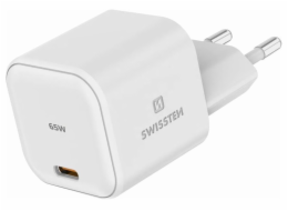 Swissten Síťový Adaptér GaN 1x USB-C 65W PD Bilý