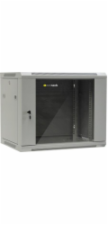 NETRACK 019-090-645-021 wall/hanging cabinet 19 9U/450 mm glass door grey remov. side pan.